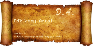 Décsey Antal névjegykártya