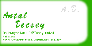 antal decsey business card